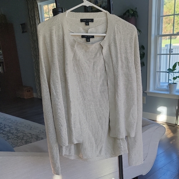 Ann Taylor Sweaters - Ann Taylor Gold Sweater Cardigan Set